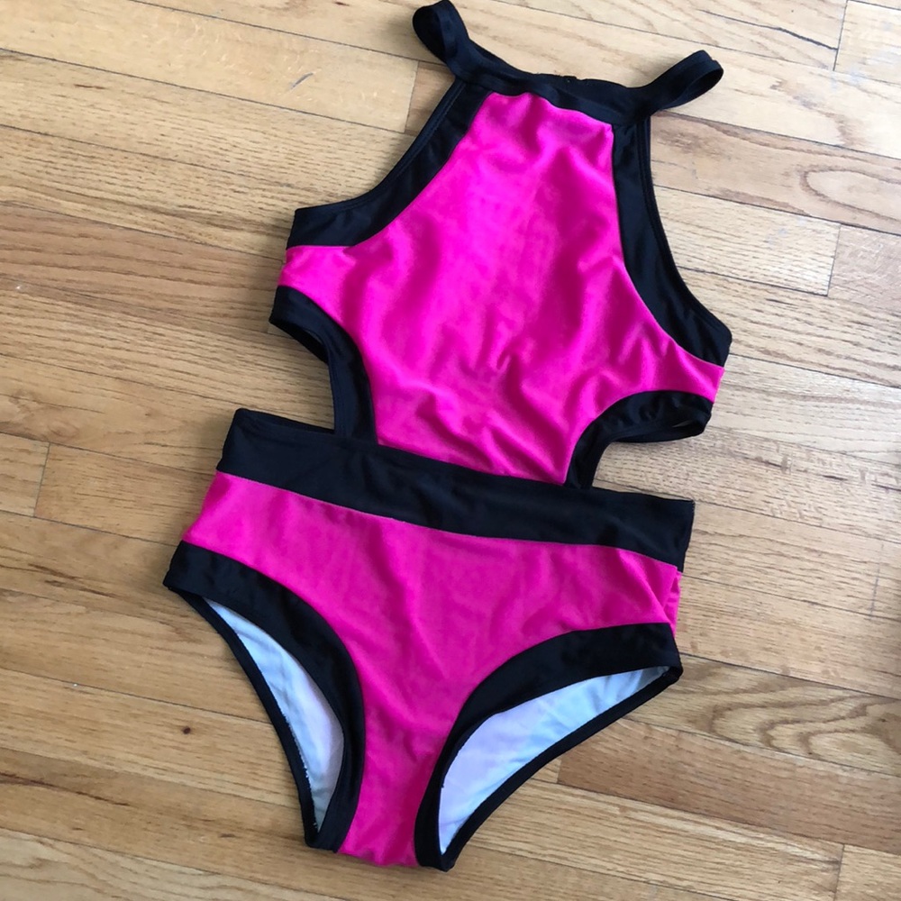 Pink & Black Swimsuit